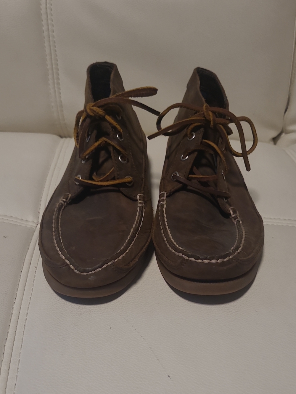 Men's Sperry Top Sider Brown Leather Lace-Up Moc Toe Shoes